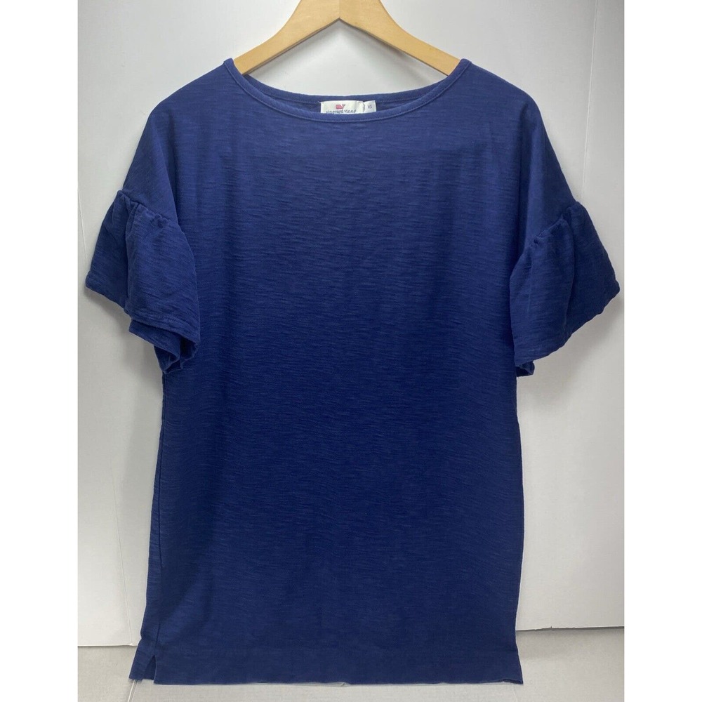 Vineyard Vines Women’s Solid Blue Flutter Sleeve Knit Dress‎ XS